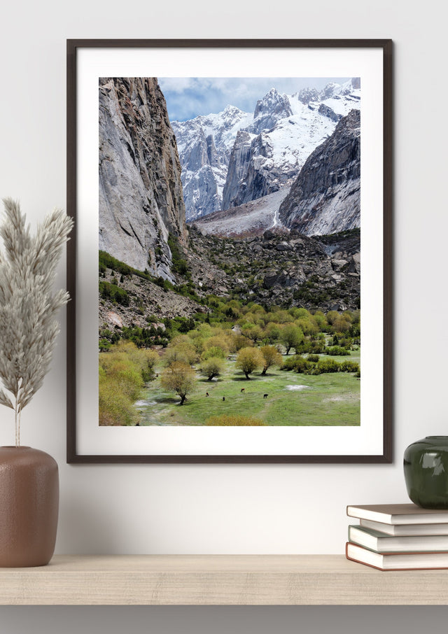 The Hidden Valley shown framed on a shelf. Frame and passepartout are not included.