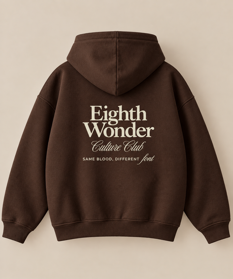 The Hoodie in Karakoram Brown, back view