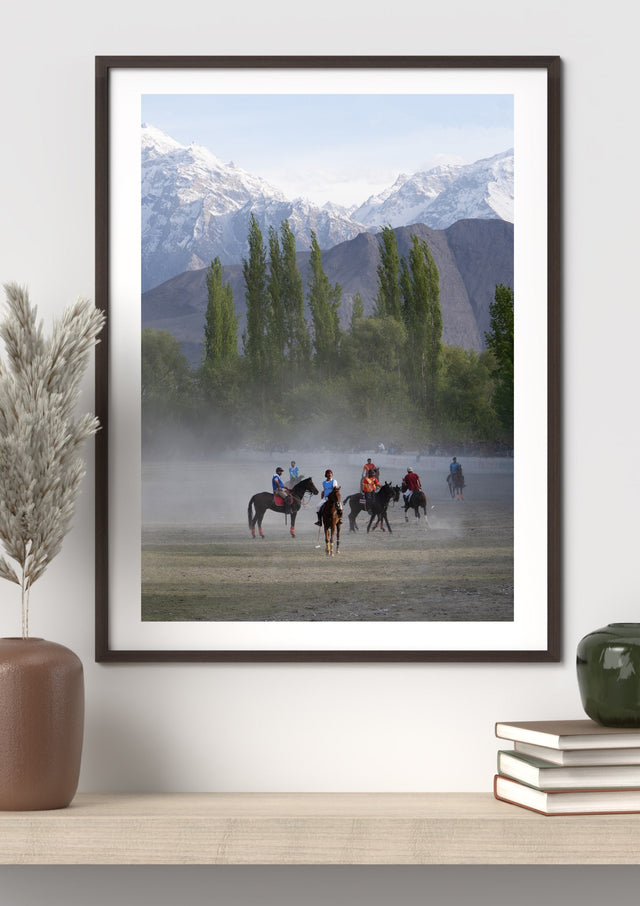 A Game Of Kings shown framed on a shelf. Frame and passepartout are not included.