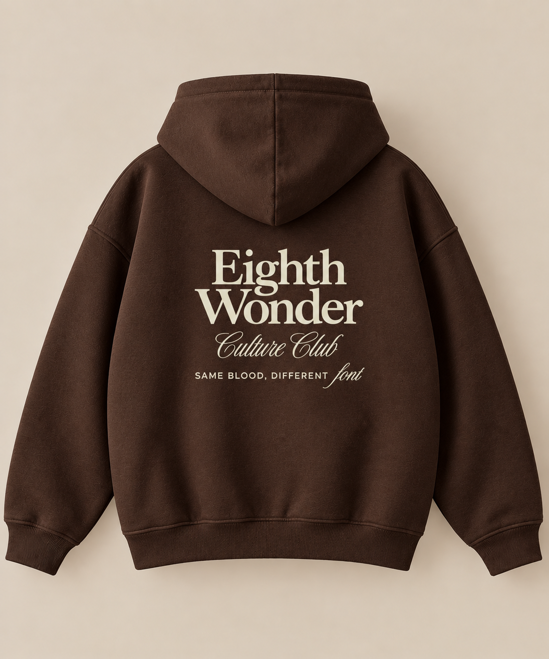 The Hoodie in Karakoram Brown, back view