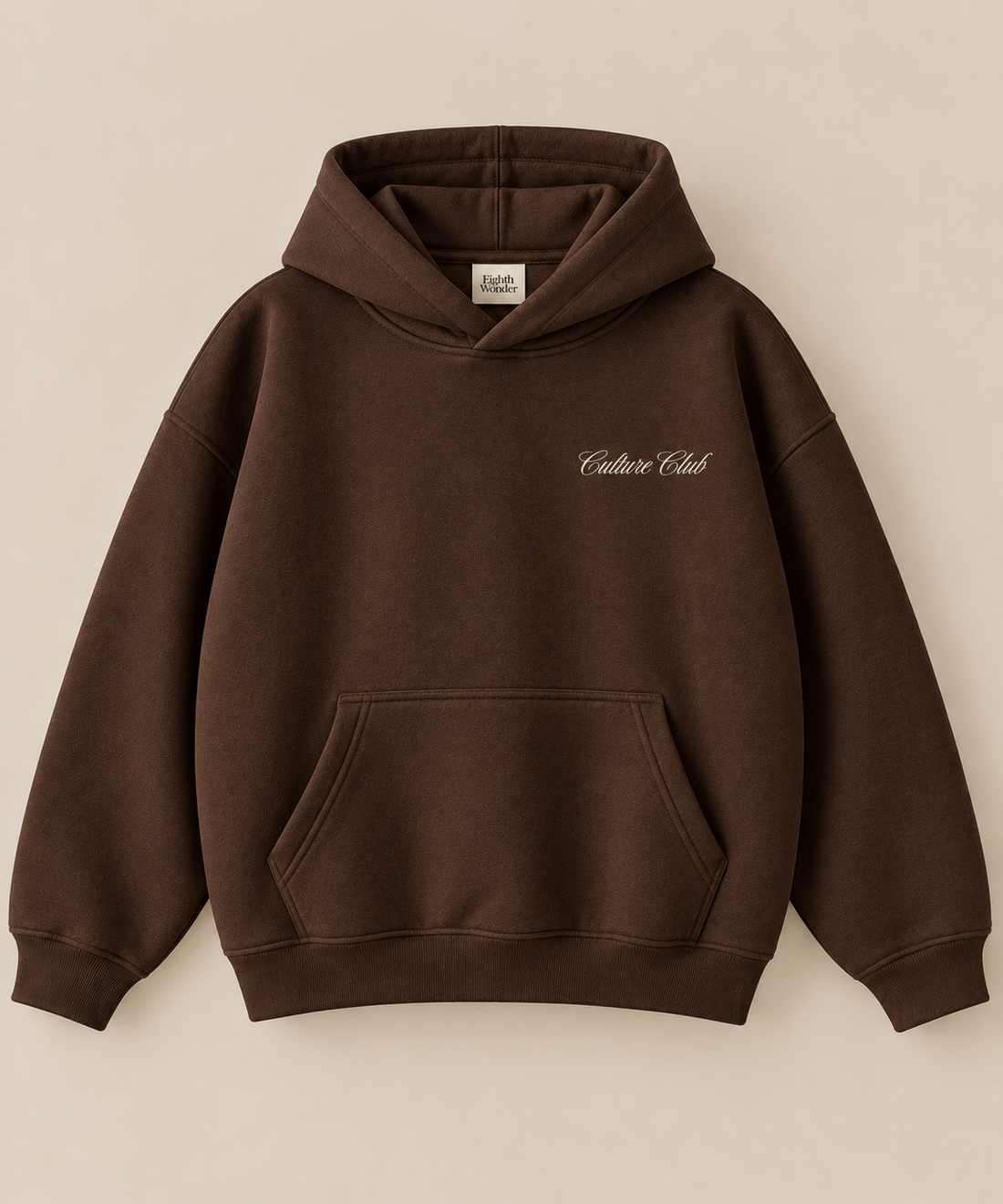 The Hoodie in Karakoram Brown, front view