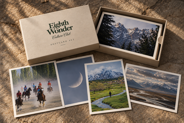 The Eighth Wonder Culture Club Postcard Set: a box with eight A5 photographic postcards